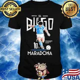 El Diego Maradona 10 Argentina Soccer Legend Shirt