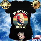Elected Biden 46 Vintage Retro Shirt Ladies tee