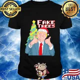 Fake trees us president donald trump ugly christmas shirt