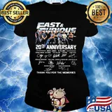 Fast and furious 20th anniversary 2001 2021 9 films thank for the memories signatures s Ladies tee