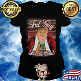 Fat guy in a little coat ugly christmas s Ladies tee
