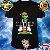 Feisty elf wearing mask toilet paper christmas shirt