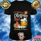 Full Of Christmas Spirit Bourbon Christmas Drinking Bell Shirt