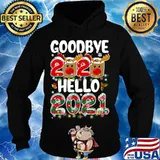 Goodbye 2020 happy new year 2021 reindeer face mask pajama family xmas s Hoodie