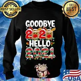 Goodbye 2020 happy new year 2021 reindeer face mask pajama family xmas s Sweater
