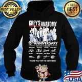 Grey's anatomy 15th anniversary 2005 2020 15 seasons thank you for the memories signatures s Hoodie