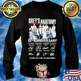 Grey's anatomy 15th anniversary 2005 2020 15 seasons thank you for the memories signatures s Sweater