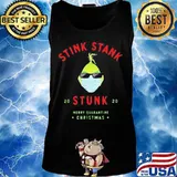 Grinch mask stink stank stunk 2020 merry quarantine christmas s Tank top