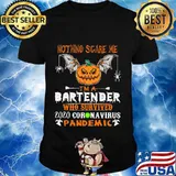 Halloween nothing scare me i'm bartender who survived 2020 coronavirus pandemic shirt
