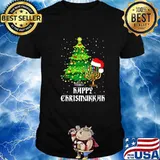 Happy Christmukkah Jewish Christmas Hanukkah Chanukah Santa Hat Shirt