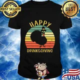 Happy drinksgiving dranksgiving turkey thanksgiving vintage retro shirt