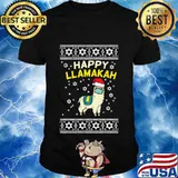 Happy llamakah llama in mask ugly hanukkah quarantine shirt