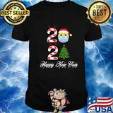 Happy New Year 2021 Christmas Tree Mask Shirt