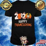 Happy thanksgiving 2020 turkey wearing mask shirt