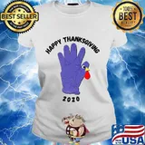 Happy Thanksgiving Turkey 2020 Blue Turkey Glove Shirt Ladies tee
