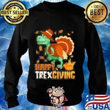 Happy Trexgiving Pumpkin Dinosaurs Tuckey Shirt Sweater