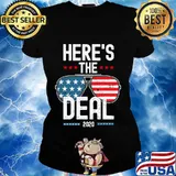 Here's The Deal 2020 American Flag Sunglasses Election Shirt Ladies tee