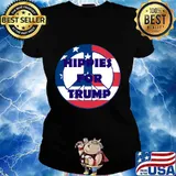 Hippies For Trump Amrican Flag Shirt Ladies tee