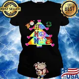 Ho Ho Ho Peace Sign Hippie Santa Claus Reindeer Christmas Tree s Ladies tee