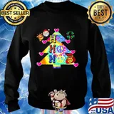 Ho Ho Ho Peace Sign Hippie Santa Claus Reindeer Christmas Tree s Sweater