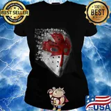 Hockey goalie vintage retro mask canadian flag goalies s Ladies tee