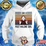 I am a post malone girl vintage retro s Hoodie
