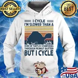 I cycle i'm slower than a herd of turtles stampeding through peanut butter but i cycle vintage retro s Hoodie