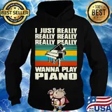 I just really wanna play piano vintage retro s Hoodie