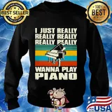 I just really wanna play piano vintage retro s Sweater