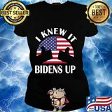 I knew it bidens up pro biden 2020 american flag election s Ladies tee