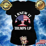 I knew it trumps up pro trump 2020 american flag election s Ladies tee