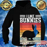 I Like Bunnies And Maybe Like 3 People Rabbit Vintage Retro Shirt Hoodie