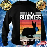 I Like Bunnies And Maybe Like 3 People Rabbit Vintage Retro Shirt Sweater
