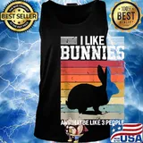 I Like Bunnies And Maybe Like 3 People Rabbit Vintage Retro Shirt Tank top