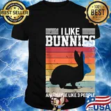 I Like Bunnies And Maybe Like 3 People Rabbit Vintage Retro Shirt