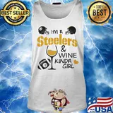 I'm a pittsburgh steelers and wine kinda girl heart s Tank top