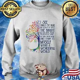 I see skies of blue and clouds of white the bright blessed day tree s Sweater