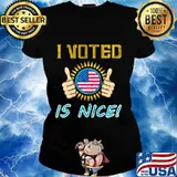 I Voted Is Nice 2020 Voted Vintage Distressed American Flag Shirt Ladies tee