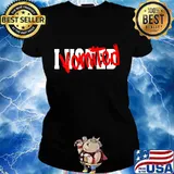 I Voted Vomited Political Election Shirt Ladies tee