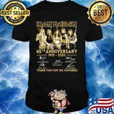 Iron maiden 45th anniversary 1975 2020 thank you for the memories signatures shirt