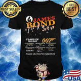 James bond years of 1962 2020 thank you for the memories signatures shirt