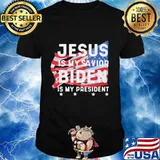 Jesus Is My Savior Biden Is My President American Flag Election Shirt