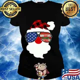Joe biden 2020 american flag aviator sunglasses santa xmas s Ladies tee