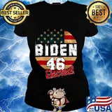 Joe Biden 46 2020 Political Elected For President American Flag Shirt Ladies tee