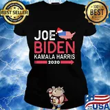 Joe Biden Kamala Harris Hat Santa American Flag 2020 Shirt Ladies tee