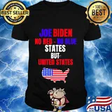 Joe Biden No Red No Blue States But United States American Flag Maps Election Shirt