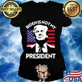 Joe biden not my president trump usa flag election fraud s Ladies tee