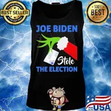 Joe biden stole the election merry christmas grinch holding vote s Tank top