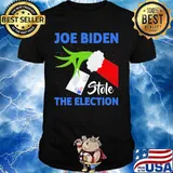 Joe biden stole the election merry christmas grinch holding vote shirt