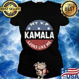 Kids my vp looks like me shirt vintage button kamala harris s Ladies tee